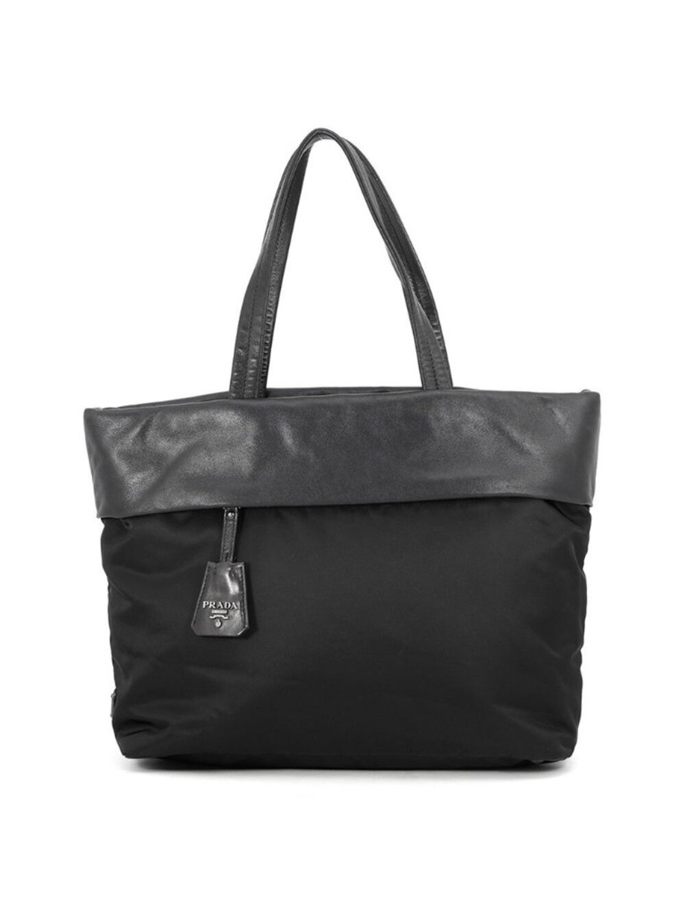 Prada Tote Bag Nylon Leather Black